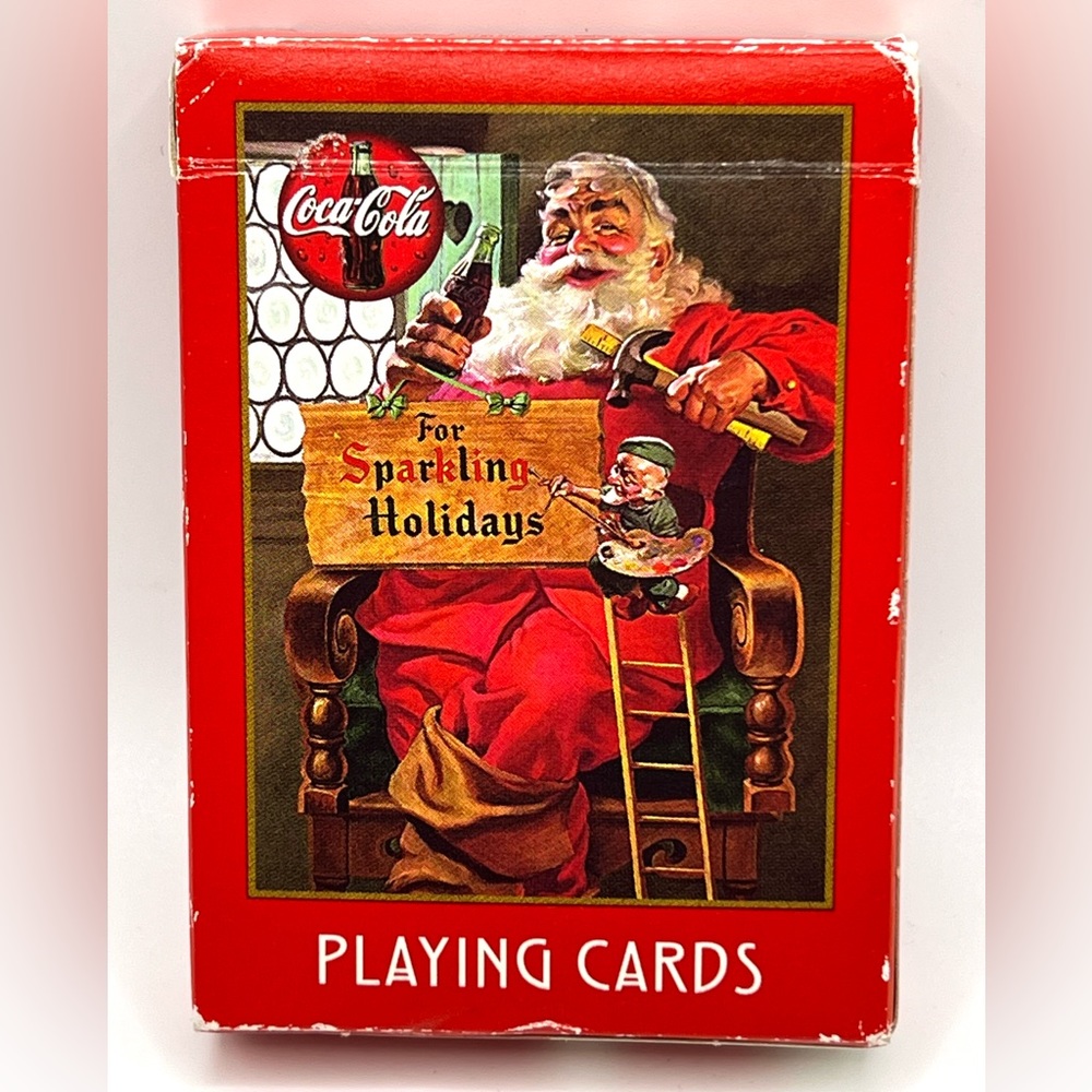 Vintage Coca Cola Christmas Santa Claus 1998 Holidays Box Deck of Playing Cards